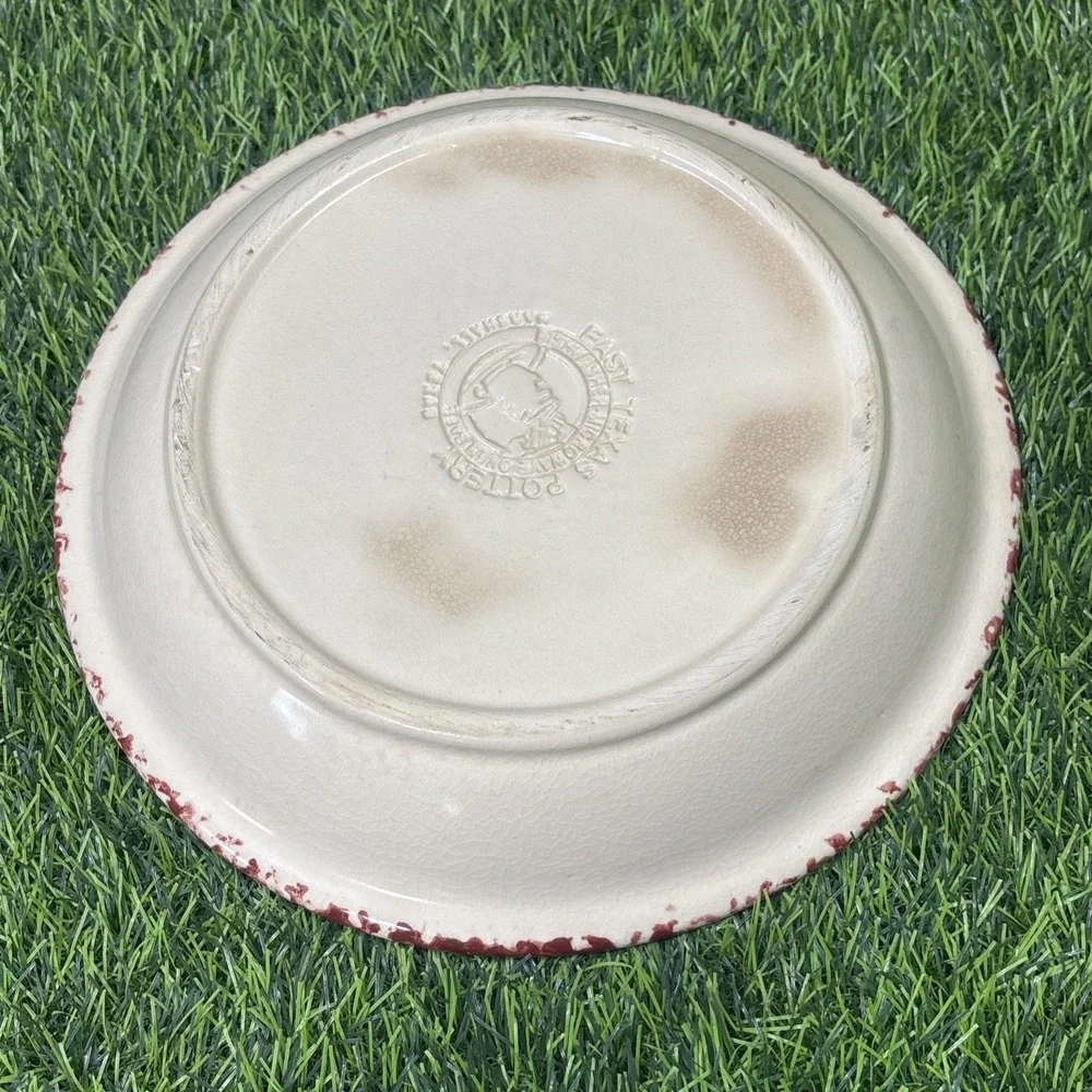 Vintage East Texas Pottery Mom's Apple Pie Ceramic Pie Dish Apple Country Decor